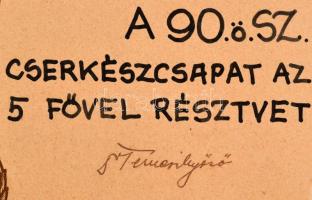 1929 Emléklap a 90. ö. Sz. SZ.I.K. cserkészcsapat angliai jamboreen való részvételének emlékére, sok...