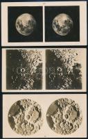 24 db régi csillagászati sztereófotó, 8×17 cm