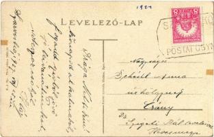 1927 Szarvaskő, látkép + Postaügynökségi bélyegző