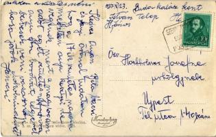 1937 Budakalász, Állami elemi iskola, római katolikus templom. Hangya Szövetkezet kiadása (EK)