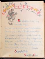 cca 1930 2 db emlékkönyv rajzokkal vegyes állapotban