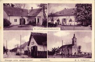1941 Rácalmás, Rezutsek penzió részletek, automobil, Római katolikus templom, Hangya Szövetkezet üzlete