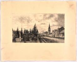 Csisztu Mihály (1933-2008): Tarpai táj, rézkarc, papír, jelzett, számozott (12/50), jobb felső sarká...