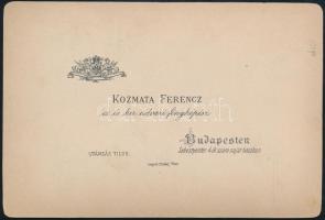 cca 1910 Testvérek, keményhátú fotó Kozmata Ferenc budapesti műterméből, 16×10,5 cm