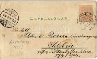 1899 Budapest XI. Gellérthegy és Citadella, gőzhajó. Kérem világítás felé tartani! / Meteor No. 376....