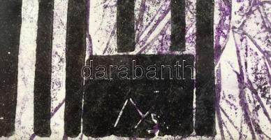 Olvashatatlan jelzéssel: Gótikus templombelső. Monotípia, papír. Üvegezett, sérült keretben, 21×15 c...