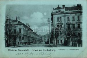 1900 Sopron, Oedenburg; Erzsébet út este. Kummert L. 87.