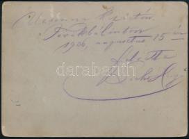 1906 Törökbálint, uzsonna kezdetén, hátoldalon feliratozott fotó, 12×16 cm