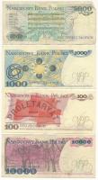 Lengyelország 1982. 5000Zl + 1000Zl + 1976. 100Zl + 1988. 10000Z T:II,III 
Poland 1982. 5000 Zlotyc...
