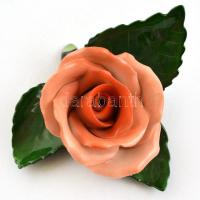 Herendi rózsa dísz. Kézzel festett, jelzett, hibátlan, 7,5x6 cm