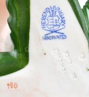 Herendi rózsa dísz. Kézzel festett, jelzett, hibátlan, 7,5x6 cm