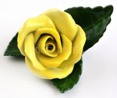 Herendi rózsa dísz. Kézzel festett, jelzett, hibátlan, 8x5 cm