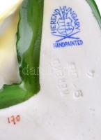 Herendi rózsa dísz. Kézzel festett, jelzett, hibátlan, 8x5 cm