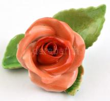 Herendi rózsa dísz. Kézzel festett, jelzett, minimáláis lepattanással, 8x5 cm
