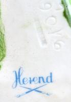 Herendi rózsa dísz. Kézzel festett, jelzett, minimáláis lepattanással, 8x5 cm