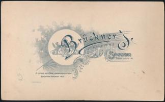 cca 1880 Hölgyportré, keményhátú fotó Brückner soproni műterméből, 22,5×13,5 cm