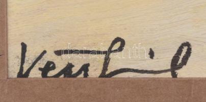 Vén jelzéssel: Virágcsendélet. Olaj, papír, keretben, 23,5x34 cm