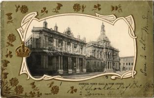 1902 Ipswich, Town hall and post office. Raphael Tuck & Sons United Kingdom Postcard Series 746/VI. Art Nouveau, Emb. (EK)