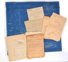 cca 1912-1943 Egy mappányi vegyes írat a Magyar Királyi Államvasutakkal kapcsolatban (táviratlap, te...