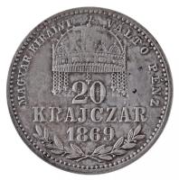 1869KB 20kr Ag "Magyar Királyi Váltó Pénz" T:2,2- Adamo M11.1