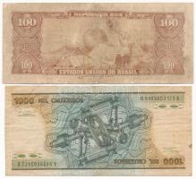 Brazília 1955. 100C + 1986. 1000C T:III 
Brazil 1955. 100 Cruzeiros + 1986. 1000 Cruzeiros C:UNC Kr...