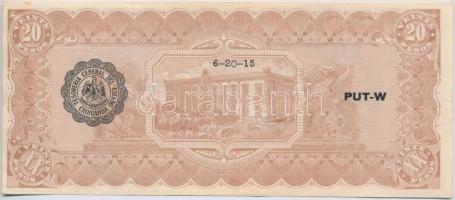 Mexikó / Forradalom / Chihuahua 1915. 20P hátoldalán fekete felülbélyegzés T:II- 
Mexico / Revoluti...