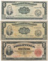 Fülöp-szigetek 1949 1P (2x) + 1936 1P T:III- Philippines 1949 1 Peso (2x) + 1936 1 Peso C:VG Krause 133, 81