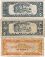 Fülöp-szigetek 1949 1P (2x) + 1936 1P T:III- Philippines 1949 1 Peso (2x) + 1936 1 Peso C:VG Krause ...