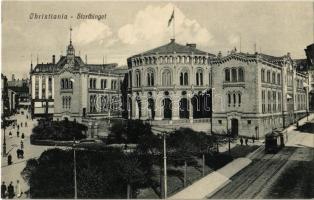 Oslo, Christiania, Kristiania; Storthinget / Parliament, tram