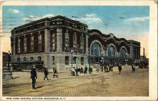 1919 Rochester, New York Central Railway Station, automobiles (EK)