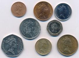 Gibraltár 1988-1991. 1p - 2Ł (8xklf) T:1-,2 karcolás
Gibraltar 1996-2005. 1 Penny - 2 Pounds (8xdif...