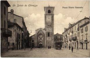 1911 Chivasso, Piazza Vittorio Emanuele / square, tram