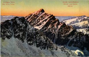 Tátra, Magas-Tátra, Vysoké Tatry; Kriván keletről nézve / Kriván von Osten, 2496 m. / mountain peak in the High Tatras