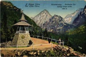 1908 Tátra, Magas-Tátra, Vysoké Tatry; Tarpatak-völgy, Szilágyi Dezső emléktorony, kilátó / Kohlbacher Tal / Studená dolina / memorial lookout tower, monument