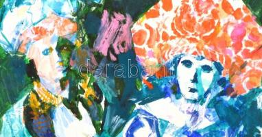 Gulyás Dénes (1927-2003): Karnevál. Akril, farost, jelzés nélkül, 60x60 cm