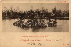 1900 Sofia, Lécole militaire, Fontaine dans le jardin Prince Boris / military school, garden fountain