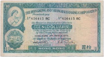 Hongkong 1972. 10$ T:III  Hongkong 1972. 10 Dollars C:F