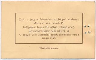 1940 Fényképes igazolvány, belépőjegy a Szent-Margiszigetre, Dr. Sivó Rudolf részére kiállítva 0612 ...