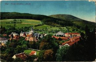 1917 Trencsénteplic, Trencianske Teplice; látkép, templom, fürdő / general view, church, spa, baths (EK)