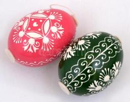 Festett húsvéti tojások, 2 db, m: 6 cm