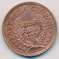 Brit-India / Kelet-Indiai Társaság DN 1/2A Cu bárca T:1-,2 patina British India / East India Company DN 1/2 Anna Cu token C:AU,XF patina