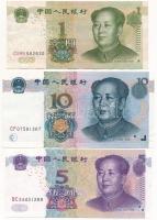 Kína 1999. 1Y + 10Y + 2005. 5Y T:I-,III  China 1999. 1 Yuan + 10 Yuan + 2005. 5 Yuan C:AU,F