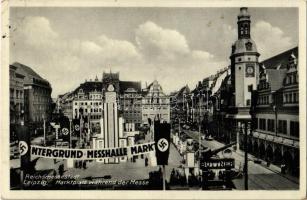Leipzig, Reichsmessestadt, Marktplatz während der Messe, Untergrund Messhalle Markt / NSDAP (Nazi) fair (EK)