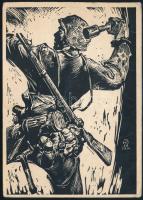 1941 Brucker August SS Schütze katona tábori posta képeslapja az Auschwitzi koncentrációs táborból (...