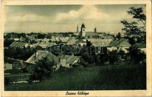 1939 Losonc, Lucenec; látkép, templomok. Hungária Könyvesbolt kiadása / general view, churches (fl)