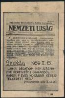 1939 Ne kérdezd ki voltam... 37.5% zsidóbeütéses Imrédy Béla, kétoldaladas propaganda szórólap, a sz...