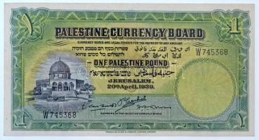 Palesztina / Brit adminisztráció 1939. április 20. 1P W745368 T:III szép papír / Palestine / British Administration 20. 04. 1939. 1 Pound W745368 C:F fine paper Krause 7.c