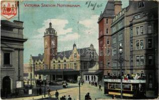 1905 Nottingham, Victoria Station, railway station, tram (EB)