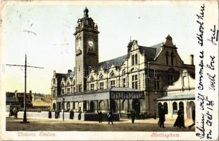 1903 Nottingham, Victoria Station, railway station (tiny pinhole)