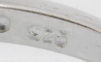 Ezüst(Ag) rózsaszín cirkóniával díszített gyűrű, jelzett, méret: 53, bruttó: 3,5 g